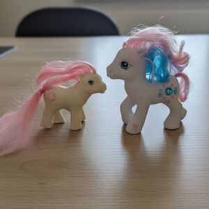 Vintage My Little Pony G1 Beddy-Bye Eye Baby & G3 Crystal Lace Jewel Pony